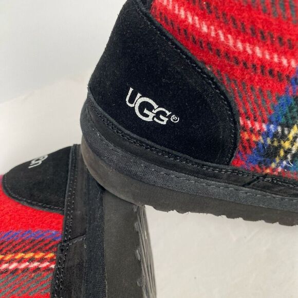 UGG boots Big boys size 7 with laces and logo in black and red with checkered. - Picture 10 of 13